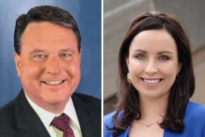  Headshots of Andrew Horning, Jim Banks and Valerie McCray.