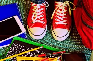 school photo pencils and feet