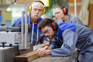 carpenter training stock image