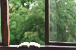 Book on a windowsill