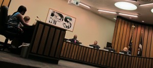The Indianapolis Public Schools board meets last summer. The board has since added a new member – one of several big changes the group agreed to Thursday night. (Photo Credit: Kyle Stokes/StateImpact Indiana)