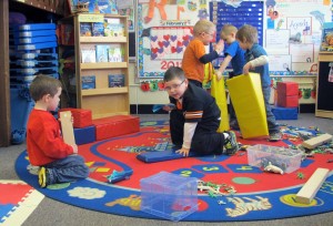 Head Start students play in their classroom at Eastview Elementary in Connersville.