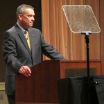 Former state superintendent Tony Bennett delivers a speech in Indianapolis.