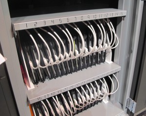 East Allen County Schools owns 16 technology carts that can charge and reimage 30 iPads at a time.
