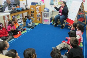 A Head Start teacher in South Bend reads to her students.