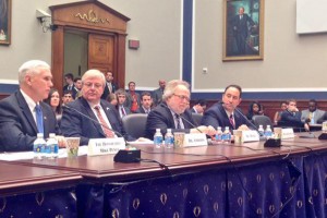 Gov. Mike Pence (far left) testifies before a Congressional committee in February. (Photo Credit: @GovPenceIN/Twitter)
