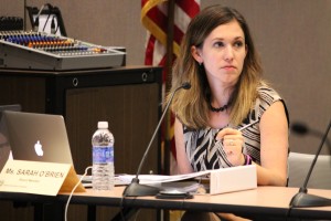 Board members unanimously voted Sarah O'Brien into the position of board vice chair Wednesday. The position was created through legislation passed this session to restructure the board. (Photo Credit: Rachel Morello/StateImpact Indiana)
