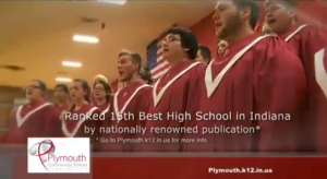 Plymouth Community Schools are running a television ad to promote the school in a community where school vouchers are growing.