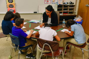 A teacher and students work at Indianapolis Public Schools' Meredith Nicholson School 96. (Photo courtesy of IPS)