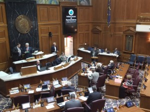 Lawmakers heard testimony in the House Chamber during their meeting Tuesday. (Jeanie Lindsay/IPB News)